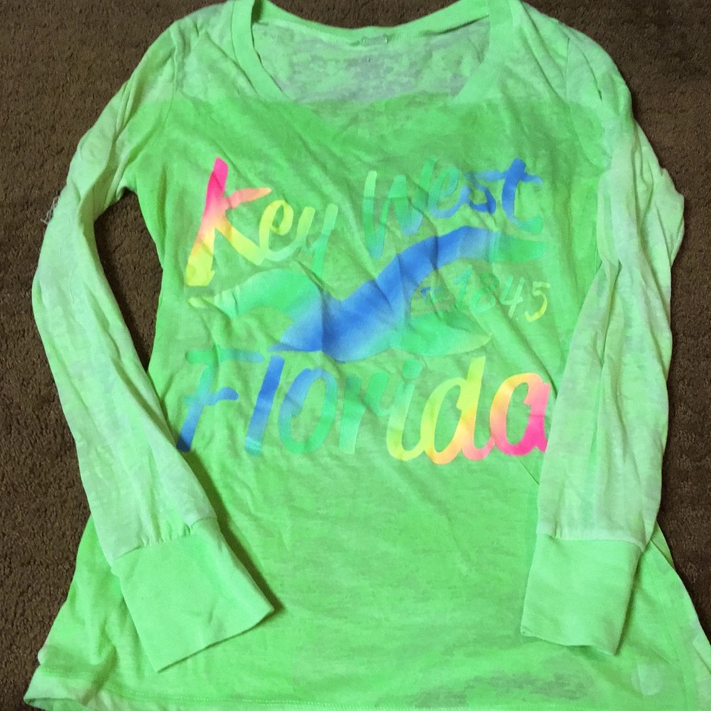 Key West Florida Medium neon long sleeve tshirt EUC